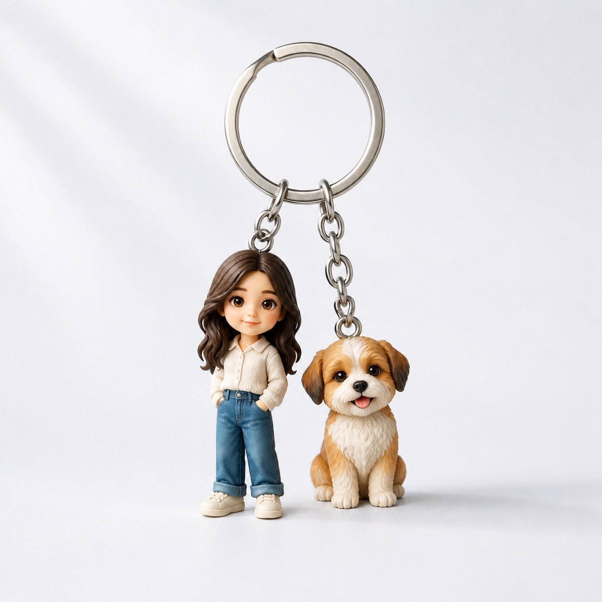 Custom person and pet keychain