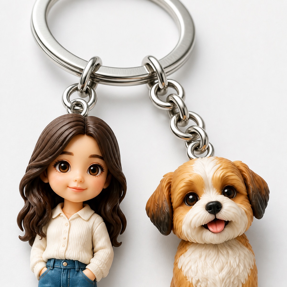 Close-up of custom keychain details